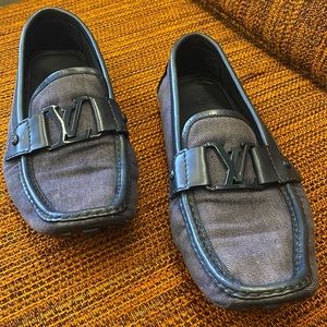 EUC Louis Vuitton denim loafers